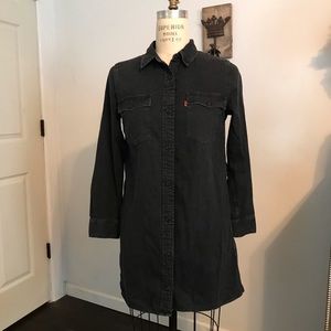 Jean black short dress